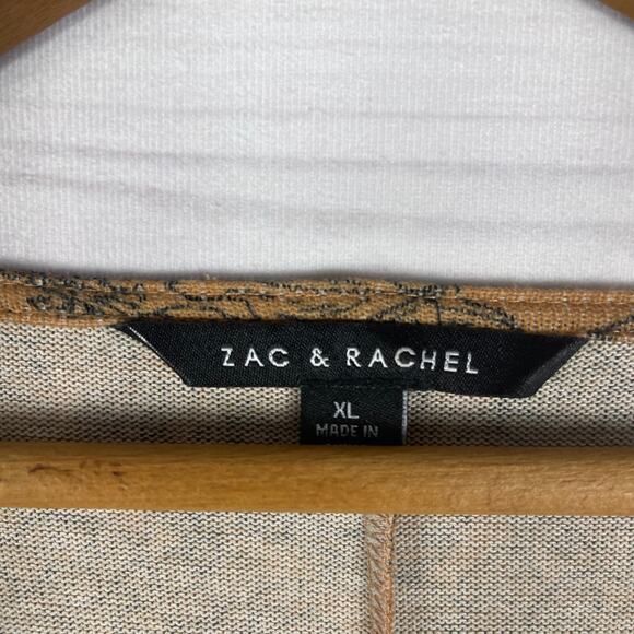 Zac &‎ Rachel Brown Floral All Over Print Women's Twist Blouse Size XL - Picture 4 of 7